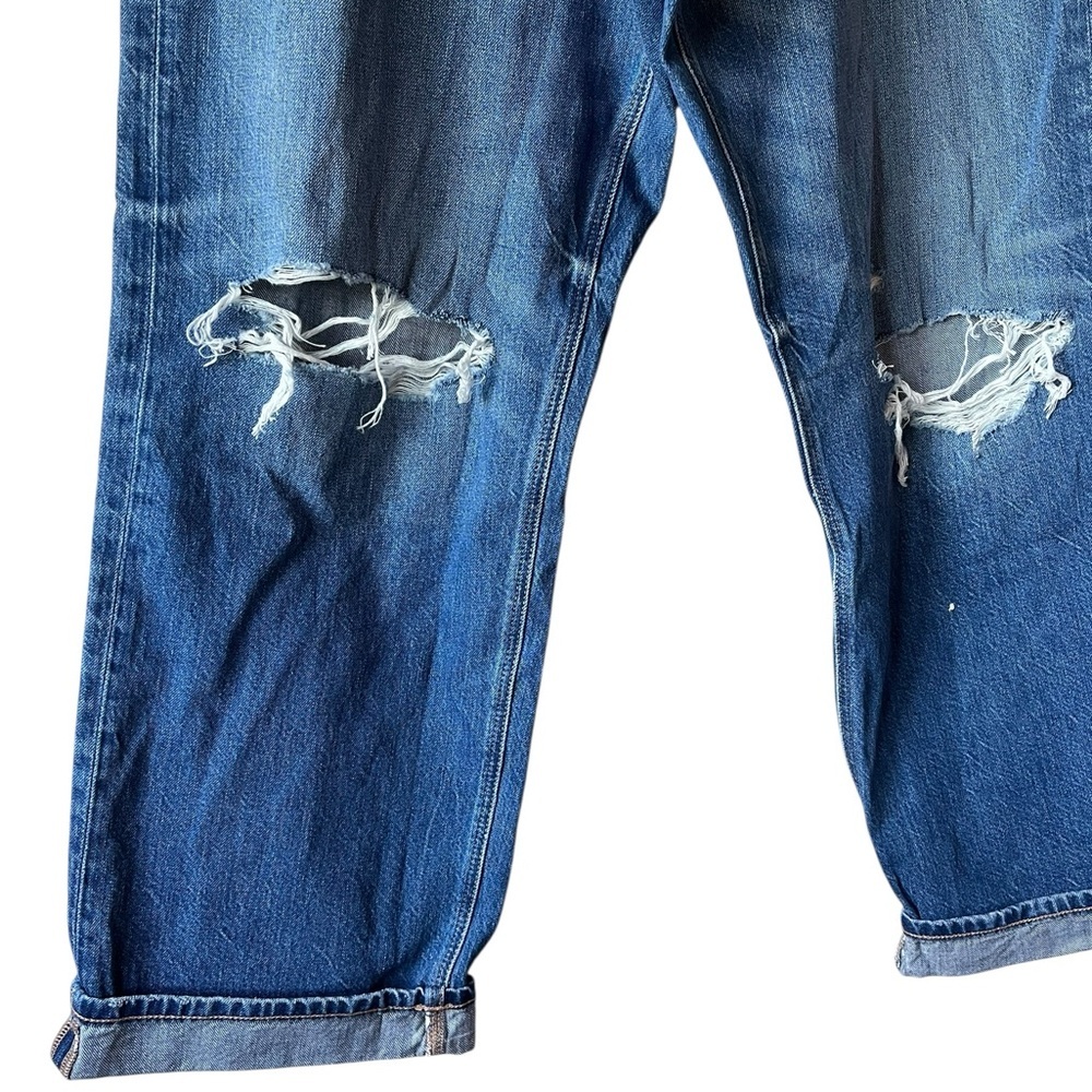 American Eagle NWT Women’s Ex-Boyfriend Jean Shadow Patched Blues Stigrid Sz 14 - Picture 2 of 8